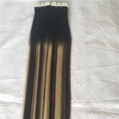 China 2019 New Arrival High Quality Silky Straight Balayage Wave Hair Tape Extension European Remy Hair for sale