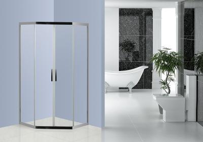 China Diamand Stainless Steel Shower Enclosures With Top / Bottom Double Wheels for sale