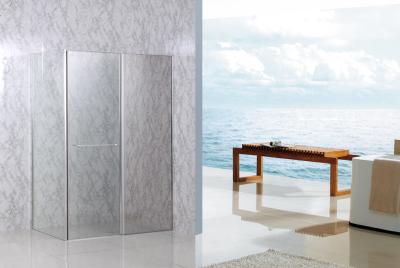 China Easy Installed Square Glass Shower Enclosure Pivot Door with Chrome Towel Bar for sale