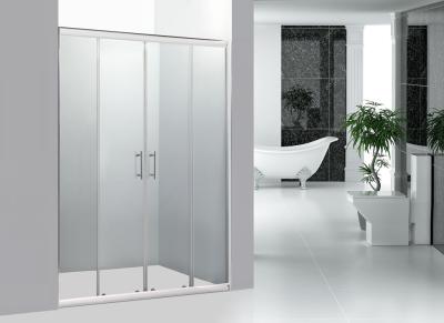 China Stainless Steel Handle Bathroom Framed Sliding Shower Doors 1400MM With Chrome Profile for sale