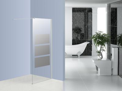 China Bathroom Tempered Glass Walk In Shower Cubicles 1200MM WITH Fixable Bar for sale