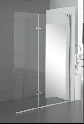 China Flexible Polished Profile Frameless Hinged Shower Door Rectangle Chrome Holder for sale