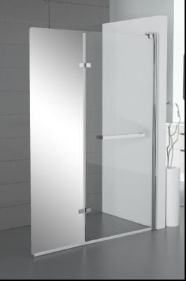 China 2 Panel Smoked Glass Folding Shower Doors Frameless Hinged Waterproof for sale