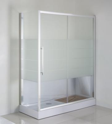 China Frosted Glass Shower Enclosure Bamboo Footboad Rectangular Shower Stalls for sale