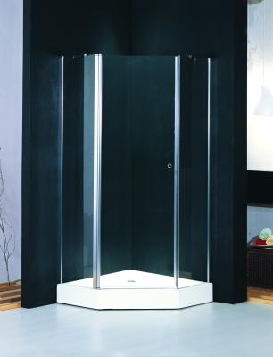 China Diamond Frosted Glass Shower Enclosure Frameless , Shower Quadrant Enclosures With Lifting Rotated Profile for sale