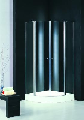 China Two Pivot Door Quadrant Shower Enclosure 800MM Clear Silk Screen Glass for sale