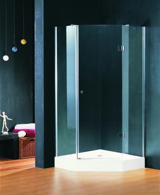 China Pivot Open Hinged Shower Enclosures 900 X 900 mm Double wheels with Shower Tray for sale