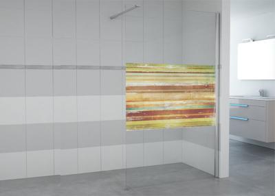 China Waterproof Colorful Glass Walk In Shower Enclosures 1200Mm With Pattern Supporting Bar for sale