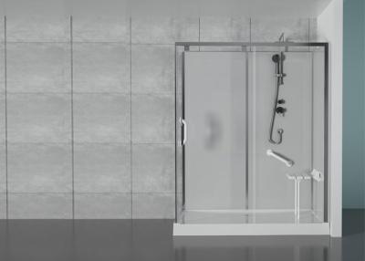 China Complete Corner Shower Units Folding Seat Glass Shower Bath Enclosure For Disable for sale