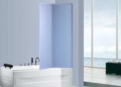 China Hotel Two Panels Bi Fold Over Bath Shower Screen ,  Frameless Bath Screen Shower Door for sale