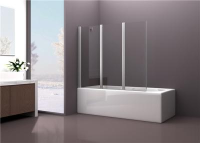 China 4mm Tempered Clear Glass Bathroom Shower Screen With Three Folding Doors for sale