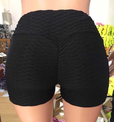 China Breathable Women Plus Size Butt Lifting Bubble Yoga Shorts Pants High Rise Yoga Shorts Crack! crack! for sale