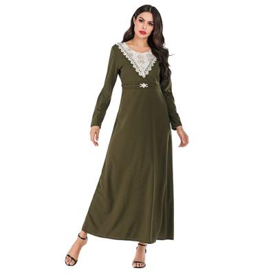 China Hotselling Middle East Cotton Embroidery Kaftan Women's 2021 Casual Islamic Muslim Dress Homewear Lady Sheath Long Dresses Gowns for sale