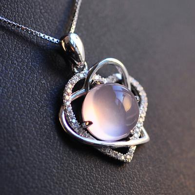 China New European and American FASHIONABLE Hollow Diamond Gem Heart Pendant Jewelry Women's Creative Necklace for sale