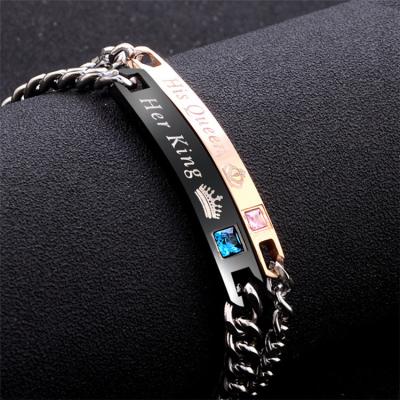 China New product bracelet tide nickel-free border men and female students simple bracelet his queen his new king couples bracelet for sale