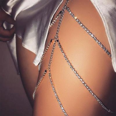 China FASHIONABLE Border Multi-Layer Chain Anklet Chain Jewelry Rhinestone Thigh Chain Rhinestone Thigh Chain for sale