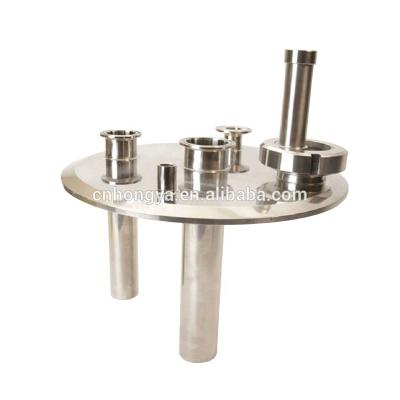 China SS304 Stainless Steel Sanitary Fittings Extractor Tank Lid WITH Sight Glass Light, Union & TC NPT Ferrule Triclamp 4