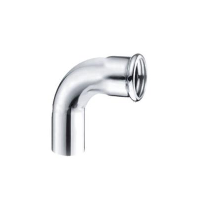 China Stainless Steel 304 / 316 Stainless Steel DVGW M Profile Press Plumbing Fixture 90 Elbow With Single End for sale