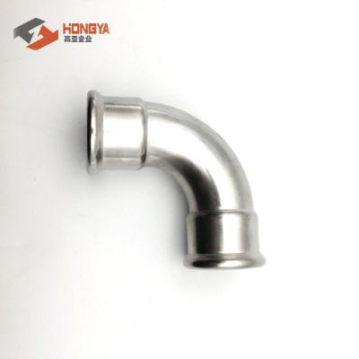 China Stainless Steel DVGW Press Pipe Fitting 90 Elbow M TYPE for sale