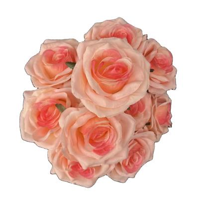 China Wholesale 10 Home Decor Rose Bouquet Flowers Artificial Red White Silk Rose For Wedding Decoration Valentine's Day for sale