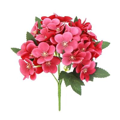 China Fake Begonia Bouquet Flower Crabapple Decoration Flowers Cheap Artificial Flower Home Alone Package Used In Pot For Home Decoration for sale