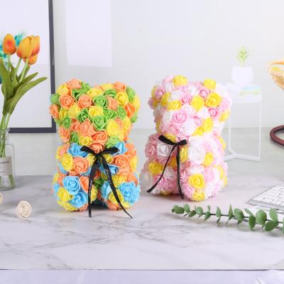 China Fashional Gift World Renown China Plastic Artificial Bear 25cm, 35cm, 40cm Flower Birthday Gift for sale