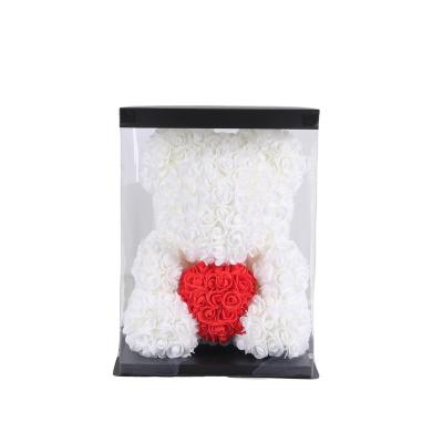 China Fashional Gift Wholesale High Quality Valentine's Day Thanksgiving Teddy Bear Rose Foam Flower Bear For Sale for sale