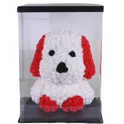 China Fashional Gift Artificial Teddy Bear Rose Dog High Quality Manual Foam Rose Flowers and Plants Fashional Gift 832g Carton Girl Gift Preserved for sale