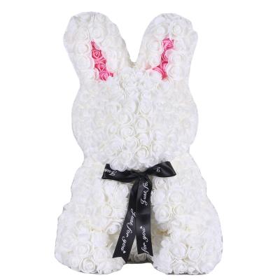 China Wholesale Fashional Gift PE Foam Rose Flower Bear Rose Bunny Bunny for Present Valentine's Day Easter Festival Party Wedding Girlfriend for sale