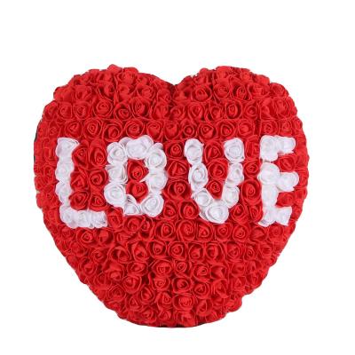 China Custom Color Valentine Day Wedding Gift Artificial Handmade Rose Flower Heart Shaped Foam Rose Heart For Love Valentine's Day Thanksgiving Gift Fashional new for sale