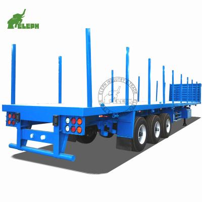 China Truck Trailer Sale 2Axles/3-Axles 20ft/40ft Courier Style Flat Bed Container Semi Trailer Trucks for sale