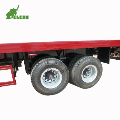 China Truck Trailer 2-Axles 20ft/40ft Flat Bed Container Semi Trailer Trucks for sale