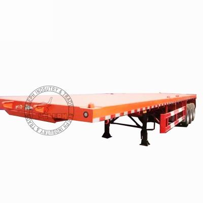 China Truck Trailer 3 Axle 40ft Boat Trailer Car Trailers Transport Cargo Trailers Flat Bed Semi Trailer for sale