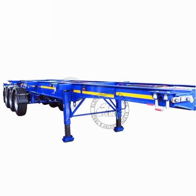 China Truck New Container Trailer 3axle 40ft 45ft Skeleton Semi Trailer Steel Semi Trailer for sale