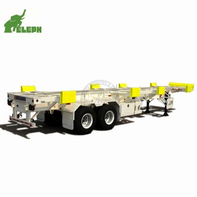 China China BEST 2Axles/3-Axles 20ft/40ft Container Terminal Trailer Skeleton Harbor Semi Truck Trailer for sale