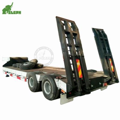 China High Quality 2-Axles Lowbed Container Trailer Truck 40ft Semi Trailer for sale