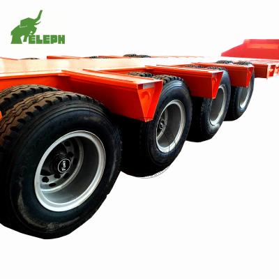 China Truck Trailer Professional Make 4-Axles 40ft/56ft Transport 80-100Tons Low Low Bed Semi Trailer Truck for sale