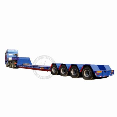 China Hydraulic Truck Trailer 4 Axles Gooseneck 60Tons 80Tons Low Bed Trailer For Excavator Low Loader Semi Trailer for sale