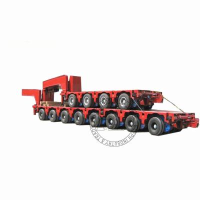 China Heavy Duty Low Bed Truck Trailer 100 Tons Modular Semi Truck Trailer for sale