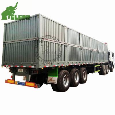 China Truck Trailer 3 Axles 40ft 13.5M Side Wall Box Cargo Semi Truck Trailer for sale