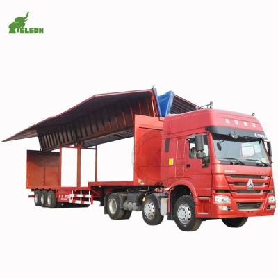 China Truck Trailer Professional Make 20ft/40ft Wing Van Semi Truck Cargo Trailer Trailer For Sale for sale