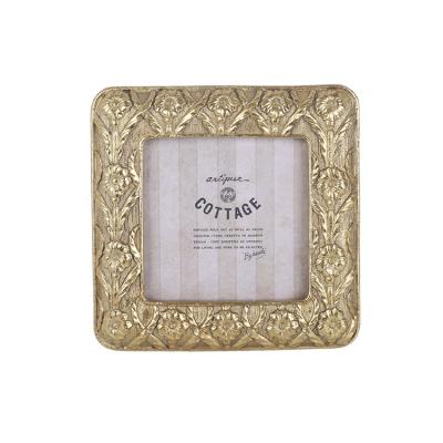 China Retro Baroque Vintage Resin Picture Frame Desktop Display European Modern Small Square Decor For Office Home for sale