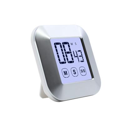 China Viable Smart Touch Screen LCD Display Magnetic Kitchen Countdown Small Egg Timer Digital Oven Alarm Timer for sale