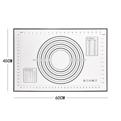 China Large Size 60X40cm Sustainable Non-stick Non-Slip Silicone Baking Mat Kneading Pad for sale