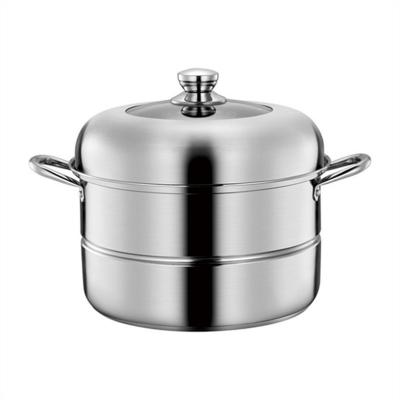 China High Quality Food Grade 304 Stainless Steel Composite Bottom Steamer Sustainable Fine Production Cooking Pot for sale