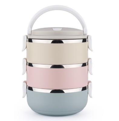 China Cool Keeping 304 Series Stainless Steel Lunch Tiffin Box Thermal Stackable Lunch Box Keep Warm Food Tiffin Box For School for sale