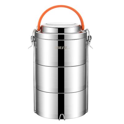 China Freshness Preservation 304 Stainless Steel 2/3/4 Layer Double Screw Insulation Tiffin Leakproof Lunch Box for sale