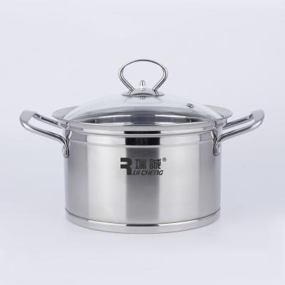 China Sustainable Kitchen High Quality Stainless Steel Casserole With Lidded Glass Soup Pot for sale