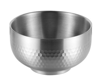 China Sustainable High Quality Stainless Steel Rice Bowl Double Layer And Durable for sale