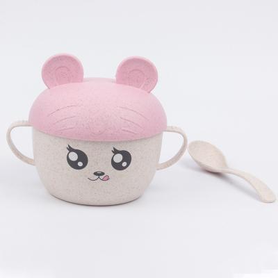 China Sustainable High Quality Cute Cartoon Ear Rice Bowl Designed For Kids And Babies To Prevent Falling for sale